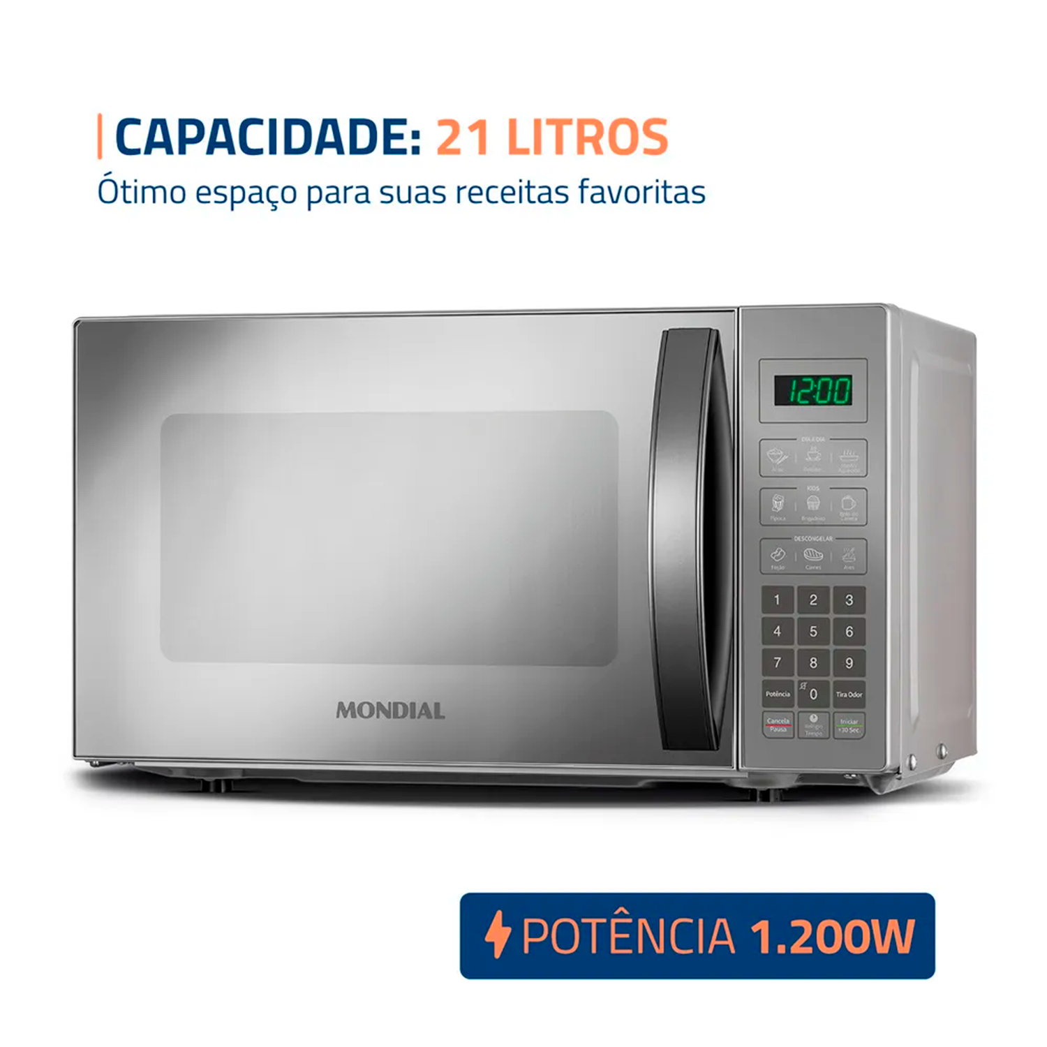 Micro-ondas Mondial Mo-01-21-e 1200w 21 Litros Micro-ondas Mondial Mo-01-21-e 1200w 21 Litros